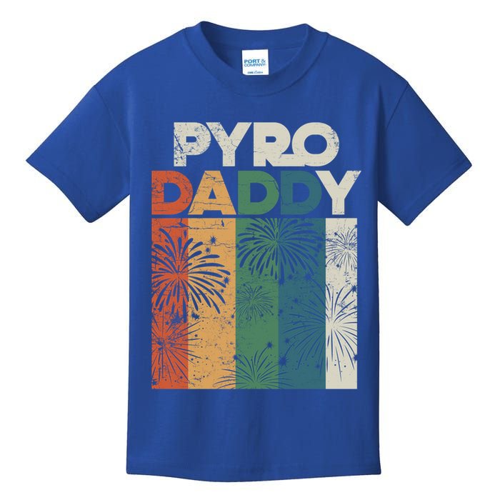 Retro Pyro Daddy Pyrotechnician Father Fireworks Technician Meaningful Gift Kids T-Shirt