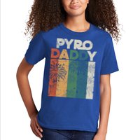 Retro Pyro Daddy Pyrotechnician Father Fireworks Technician Meaningful Gift Kids T-Shirt