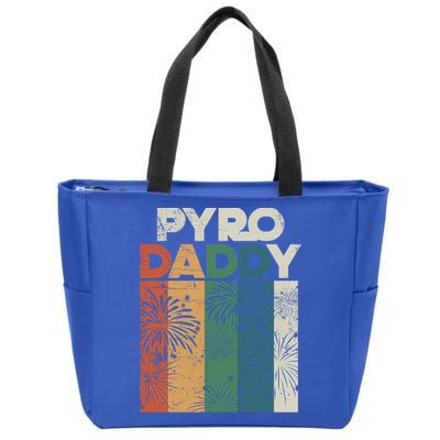 Retro Pyro Daddy Pyrotechnician Father Fireworks Technician Meaningful Gift Zip Tote Bag