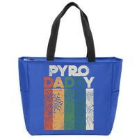 Retro Pyro Daddy Pyrotechnician Father Fireworks Technician Meaningful Gift Zip Tote Bag
