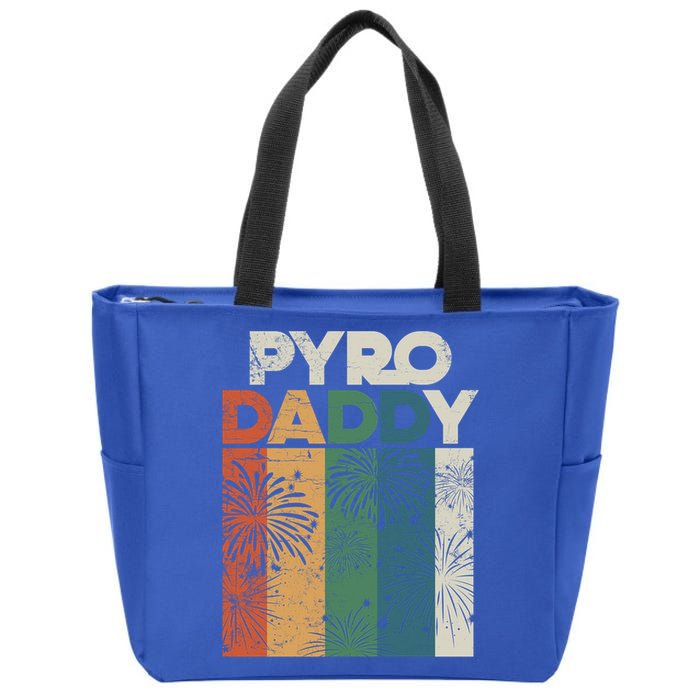 Retro Pyro Daddy Pyrotechnician Father Fireworks Technician Meaningful Gift Zip Tote Bag