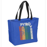 Retro Pyro Daddy Pyrotechnician Father Fireworks Technician Meaningful Gift Zip Tote Bag