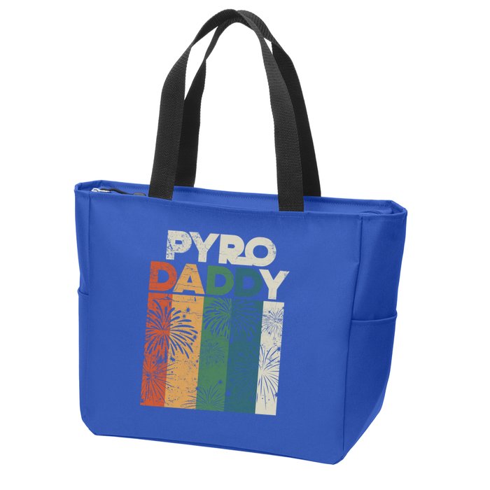 Retro Pyro Daddy Pyrotechnician Father Fireworks Technician Meaningful Gift Zip Tote Bag