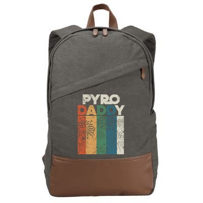 Retro Pyro Daddy Pyrotechnician Father Fireworks Technician Meaningful Gift Cotton Canvas Backpack