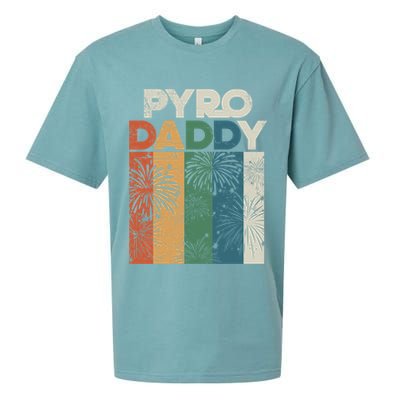 Retro Pyro Daddy Pyrotechnician Father Fireworks Technician Meaningful Gift Sueded Cloud Jersey T-Shirt
