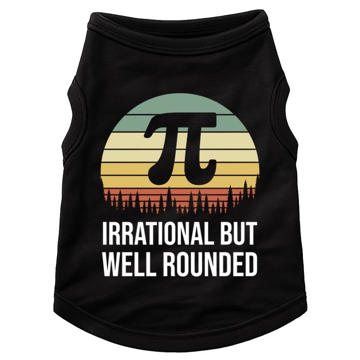 Retro Pi Day Irrational But Well Rounded Funny Math Teacher Gift Doggie Tank