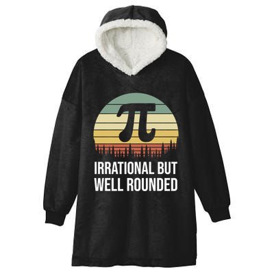 Retro Pi Day Irrational But Well Rounded Funny Math Teacher Gift Hooded Wearable Blanket