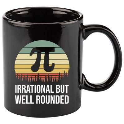 Retro Pi Day Irrational But Well Rounded Funny Math Teacher Gift 11oz C Handle Ceramic Mug