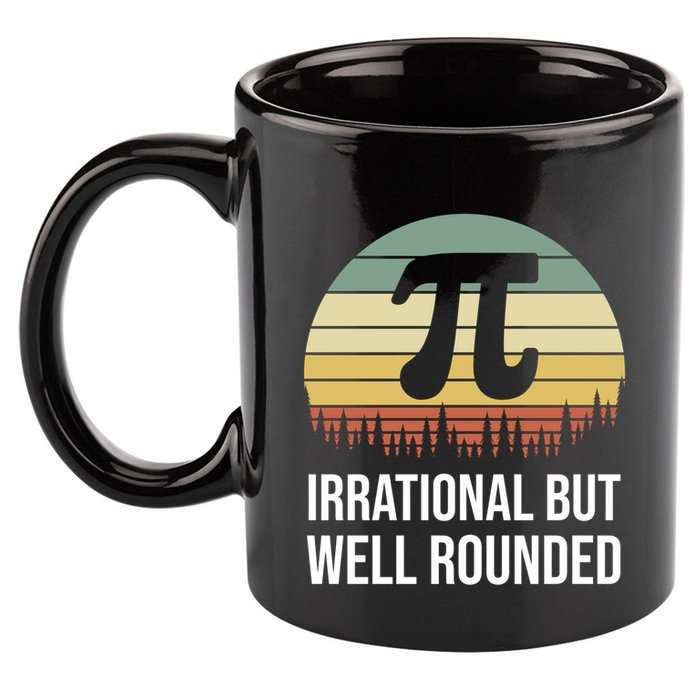 Retro Pi Day Irrational But Well Rounded Funny Math Teacher Gift 11oz C Handle Ceramic Mug