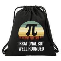 Retro Pi Day Irrational But Well Rounded Funny Math Teacher Gift Drawstring Bag