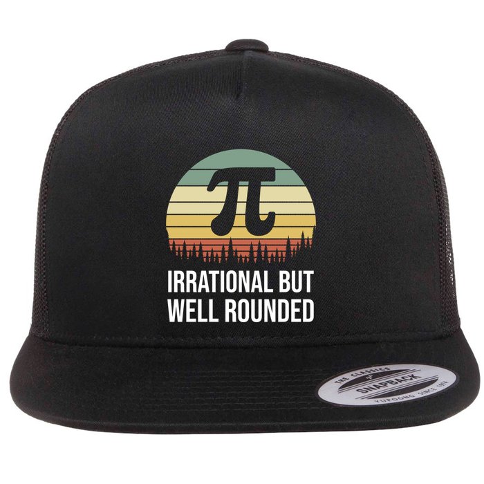 Retro Pi Day Irrational But Well Rounded Funny Math Teacher Gift Flatbill Hat