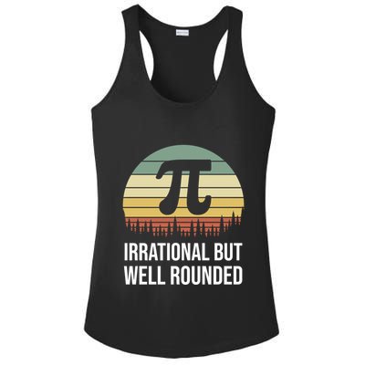 Retro Pi Day Irrational But Well Rounded Funny Math Teacher Gift Ladies PosiCharge Competitor Racerback Tank
