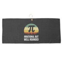 Retro Pi Day Irrational But Well Rounded Funny Math Teacher Gift Large Microfiber Waffle Golf Towel