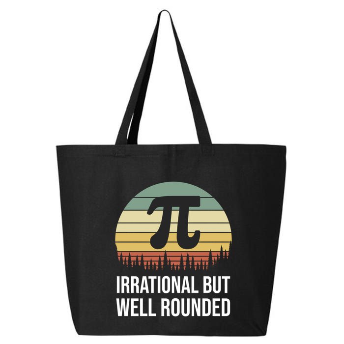 Retro Pi Day Irrational But Well Rounded Funny Math Teacher Gift 25L Jumbo Tote