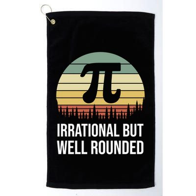Retro Pi Day Irrational But Well Rounded Funny Math Teacher Gift Golf Towel