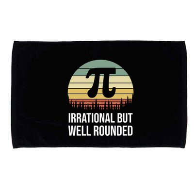 Retro Pi Day Irrational But Well Rounded Funny Math Teacher Gift Microfiber Hand Towel