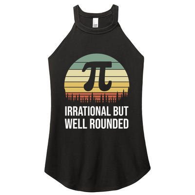 Retro Pi Day Irrational But Well Rounded Funny Math Teacher Gift Women's Perfect Tri Rocker Tank