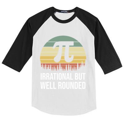 Retro Pi Day Irrational But Well Rounded Funny Math Teacher Gift Kids Colorblock Raglan Jersey