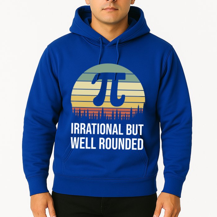 Retro Pi Day Irrational But Well Rounded Funny Math Teacher Gift Hoodie