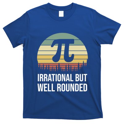 Retro Pi Day Irrational But Well Rounded Funny Math Teacher Gift T-Shirt