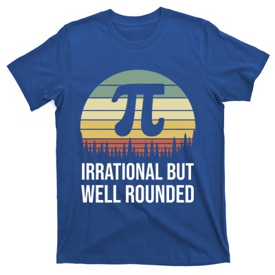 Retro Pi Day Irrational But Well Rounded Funny Math Teacher Gift T-Shirt