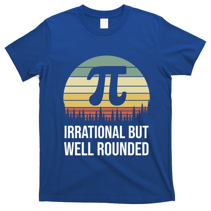 Retro Pi Day Irrational But Well Rounded Funny Math Teacher Gift T-Shirt
