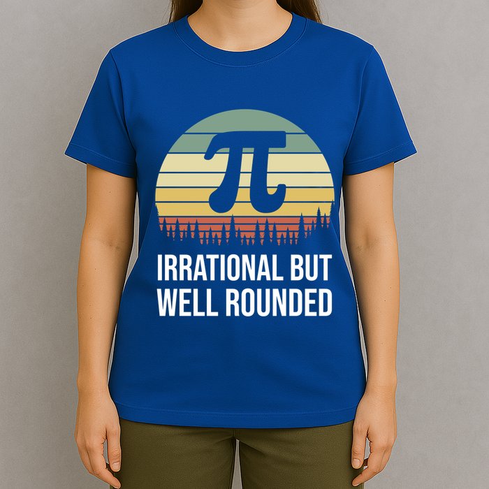 Retro Pi Day Irrational But Well Rounded Funny Math Teacher Gift T-Shirt
