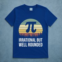 Retro Pi Day Irrational But Well Rounded Funny Math Teacher Gift T-Shirt