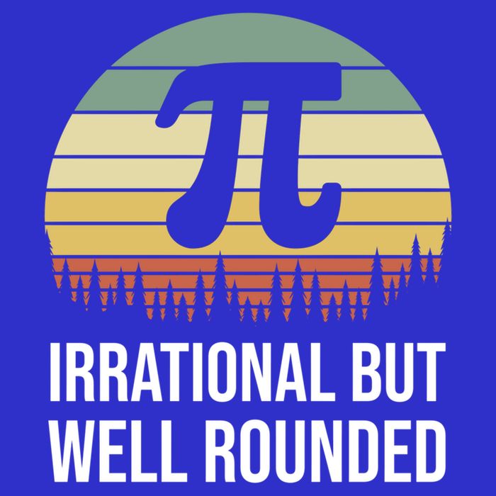 Retro Pi Day Irrational But Well Rounded Funny Math Teacher Gift T-Shirt