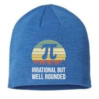 Retro Pi Day Irrational But Well Rounded Funny Math Teacher Gift Sustainable Beanie