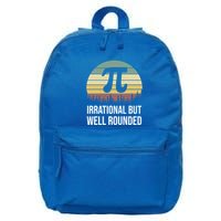 Retro Pi Day Irrational But Well Rounded Funny Math Teacher Gift 16 in Basic Backpack