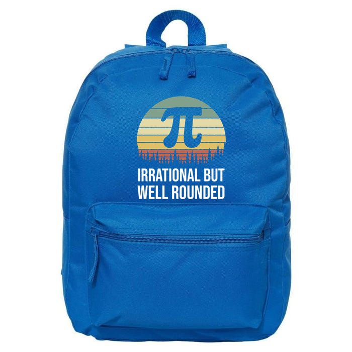 Retro Pi Day Irrational But Well Rounded Funny Math Teacher Gift 16 in Basic Backpack