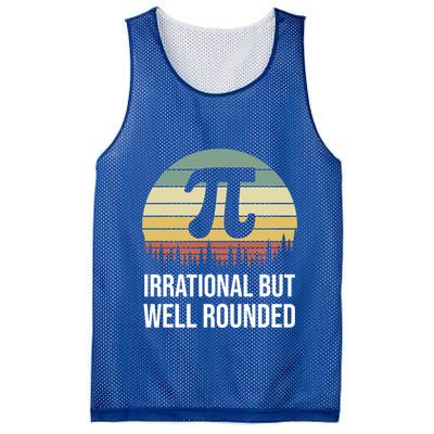 Retro Pi Day Irrational But Well Rounded Funny Math Teacher Gift Mesh Reversible Basketball Jersey Tank