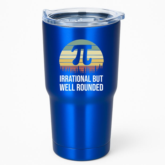 Retro Pi Day Irrational But Well Rounded Funny Math Teacher Gift Tumbler