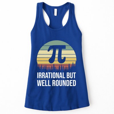 Retro Pi Day Irrational But Well Rounded Funny Math Teacher Gift Womens Tank Top