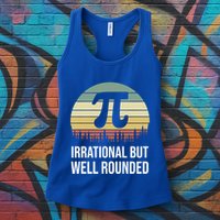 Retro Pi Day Irrational But Well Rounded Funny Math Teacher Gift Womens Tank Top