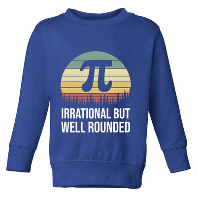 Retro Pi Day Irrational But Well Rounded Funny Math Teacher Gift Toddler Sweatshirt