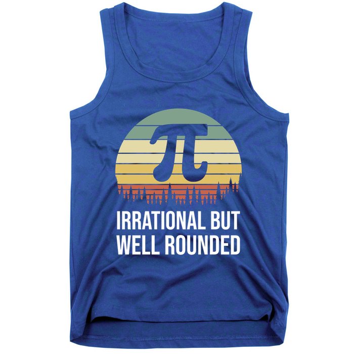 Retro Pi Day Irrational But Well Rounded Funny Math Teacher Gift Tank Top