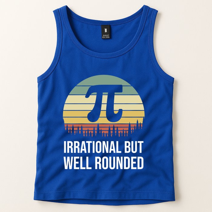 Retro Pi Day Irrational But Well Rounded Funny Math Teacher Gift Tank Top