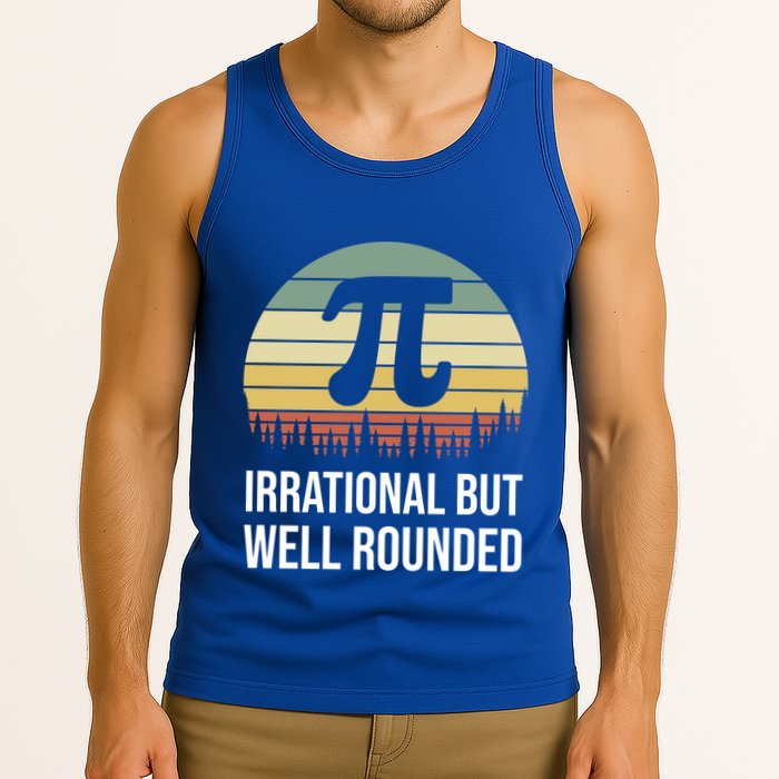 Retro Pi Day Irrational But Well Rounded Funny Math Teacher Gift Tank Top