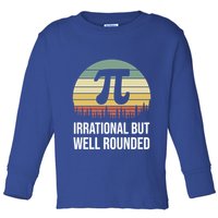 Retro Pi Day Irrational But Well Rounded Funny Math Teacher Gift Toddler Long Sleeve Shirt