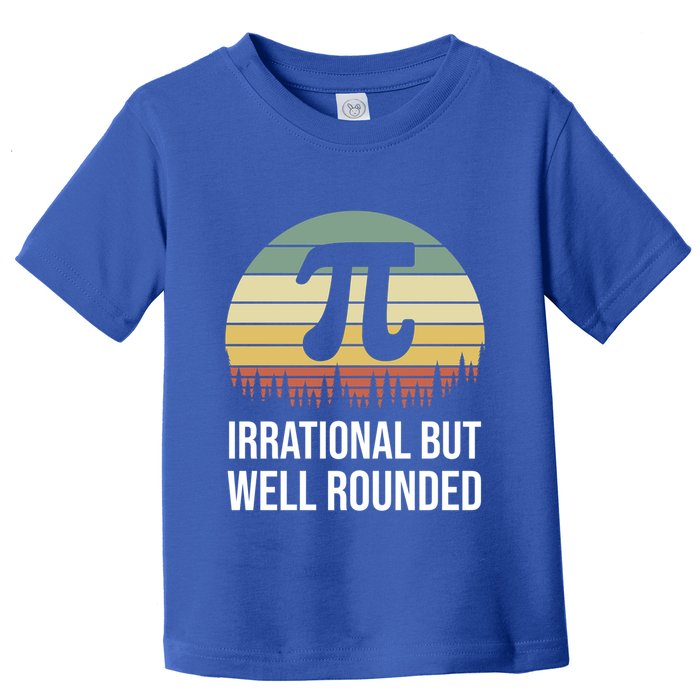 Retro Pi Day Irrational But Well Rounded Funny Math Teacher Gift Toddler T-Shirt