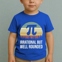Retro Pi Day Irrational But Well Rounded Funny Math Teacher Gift Toddler T-Shirt