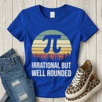 Retro Pi Day Irrational But Well Rounded Funny Math Teacher Gift Womens T-Shirt