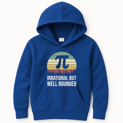 Retro Pi Day Irrational But Well Rounded Funny Math Teacher Gift Kids Hoodie