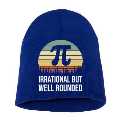 Retro Pi Day Irrational But Well Rounded Funny Math Teacher Gift Short Acrylic Beanie