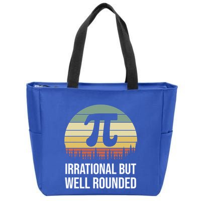 Retro Pi Day Irrational But Well Rounded Funny Math Teacher Gift Zip Tote Bag