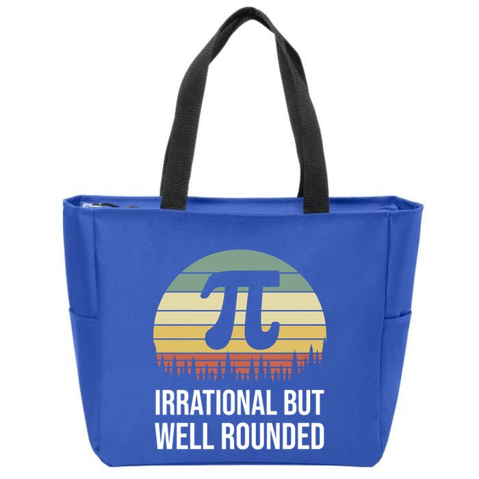 Retro Pi Day Irrational But Well Rounded Funny Math Teacher Gift Zip Tote Bag