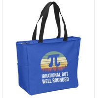 Retro Pi Day Irrational But Well Rounded Funny Math Teacher Gift Zip Tote Bag