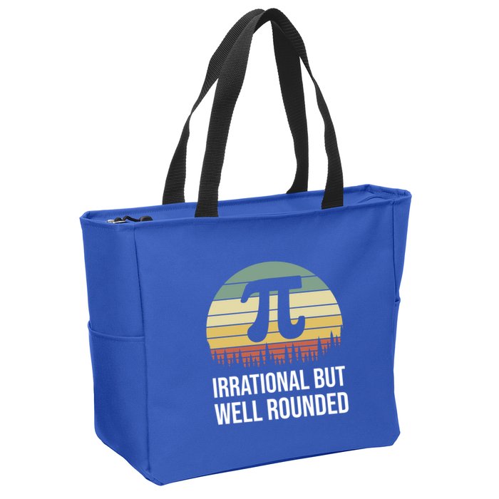 Retro Pi Day Irrational But Well Rounded Funny Math Teacher Gift Zip Tote Bag